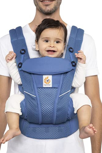 Ergobaby Omni Breeze All Carry Positions Breathable Mesh Baby Carrier with Enhanced Lumbar Support & Airflow (7-45 Lb), Sapphire Blue | Amazon (US)