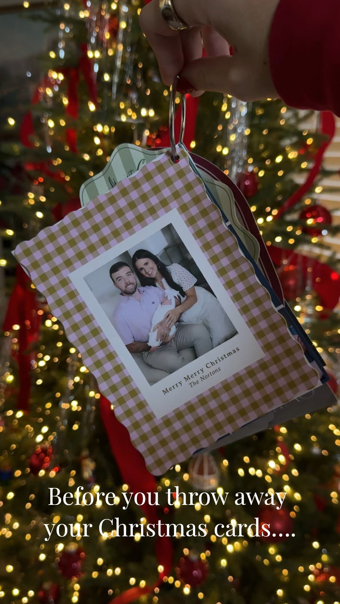 Don’t throw away the cards! Keep them all together this way so you can look back on all the years. We’re keeping ours out and praying over a different family each week ❤️🎄💌 #diycrafts #Christmascrafts

#LTKSeasonal