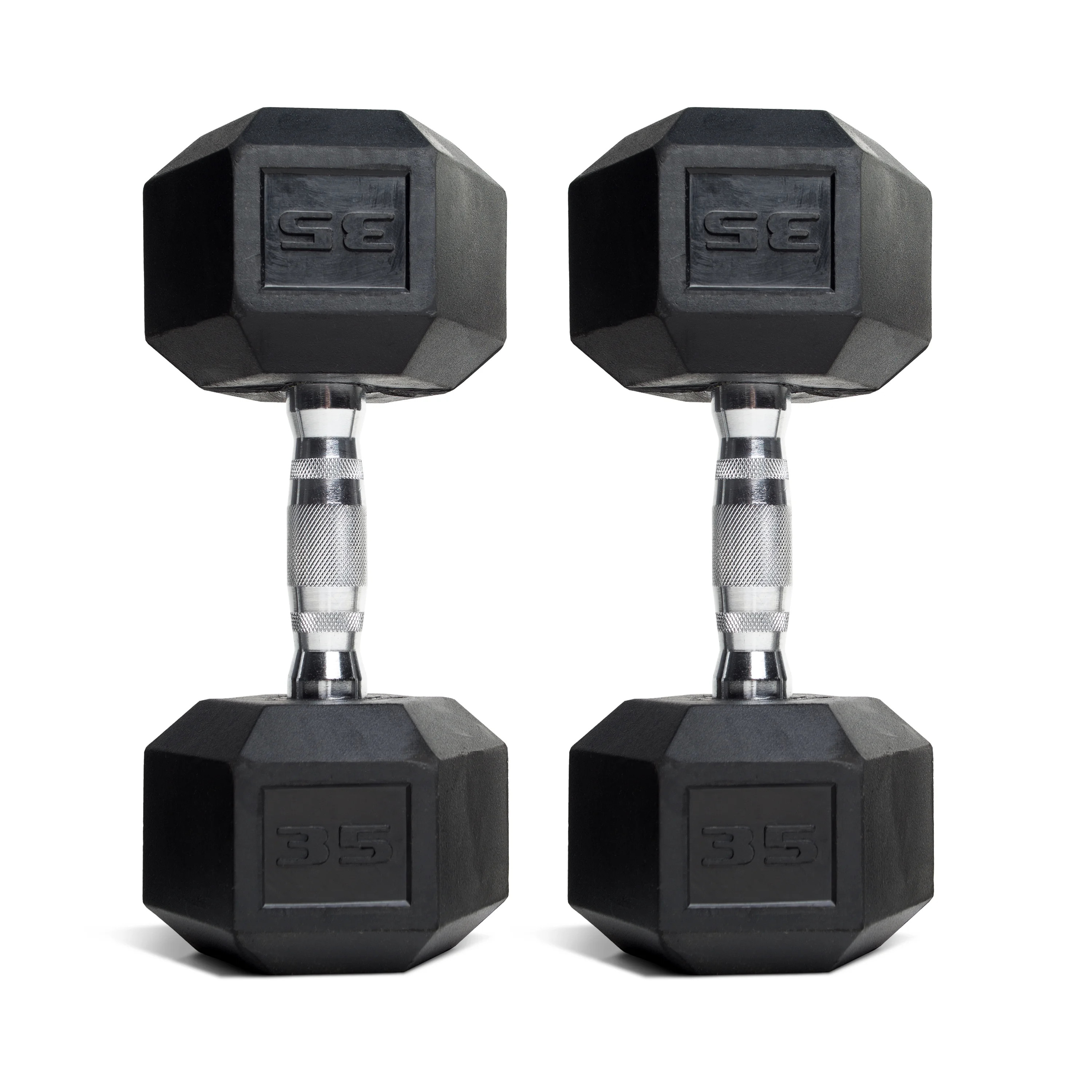 CAP Barbell, 35lb Coated Rubber Hex Dumbbell, Pair (Ships in 2 Boxes) | Walmart (US)