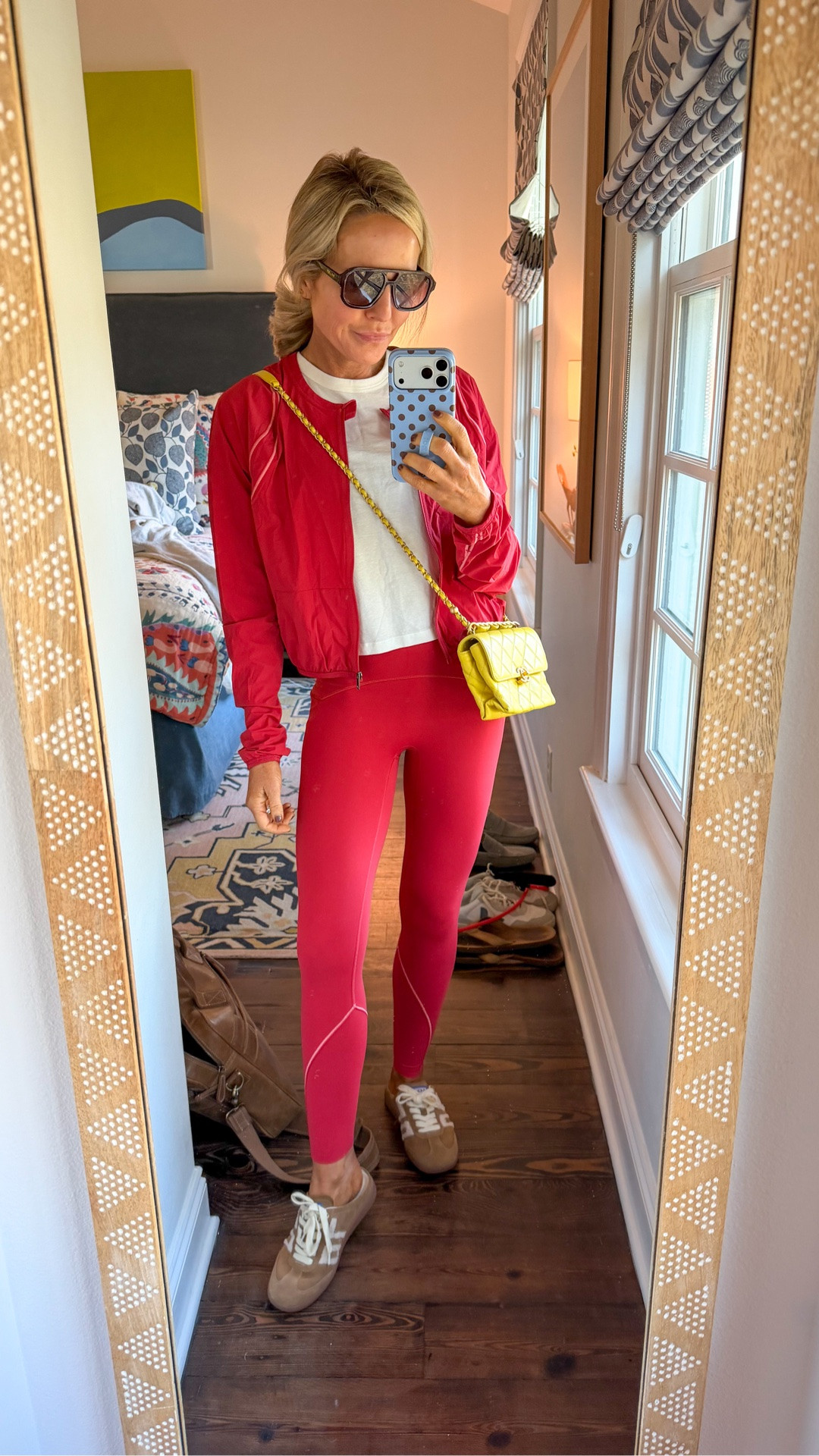 @Spanx for the coffee shop run! wearing small jacket and tee and XS in leggings •