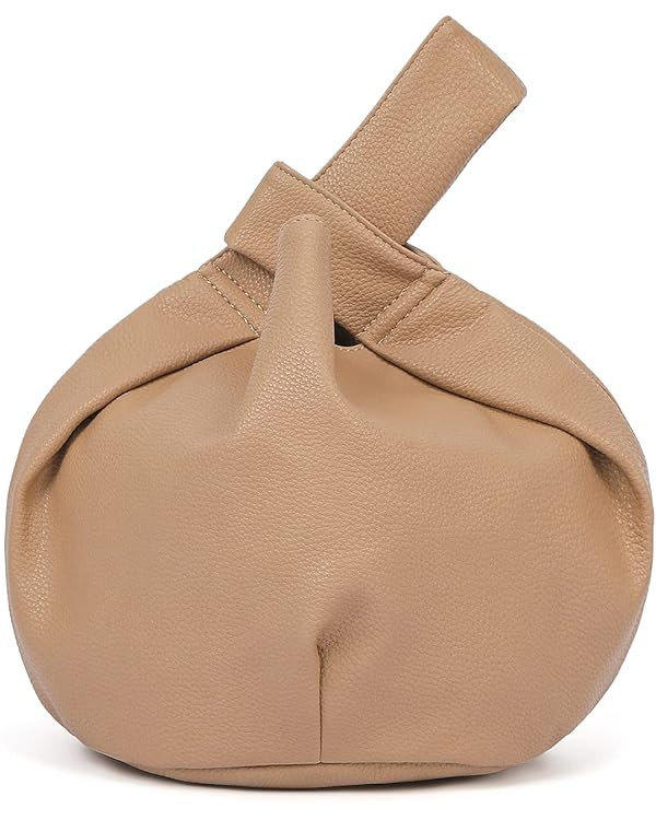 Women's Small Tote Bag for Women Soft Leather Top Handle Bag Wristlet Knot Pouch Purses and Handb... | Amazon (US)