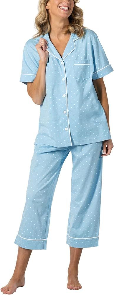 PajamaGram Cotton Pajamas For Women - Capri Pajamas For Women Set, 100% Cotton | Amazon (US)