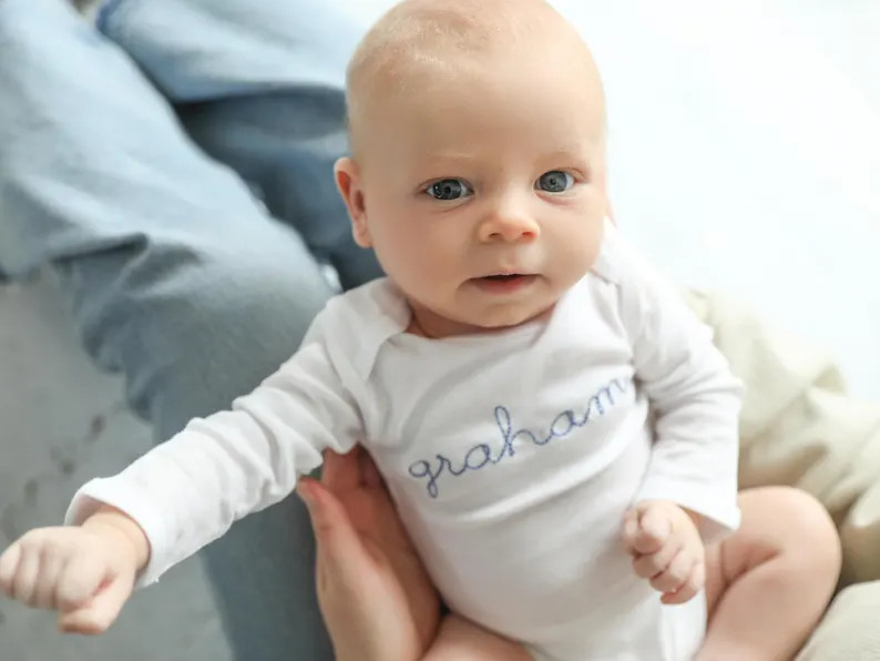 Personalized Embroidered Baby Onesie\u00ae Brand With Name, Short Sleeve, Long Sleeve, Bodysuit -... | Etsy (Global)