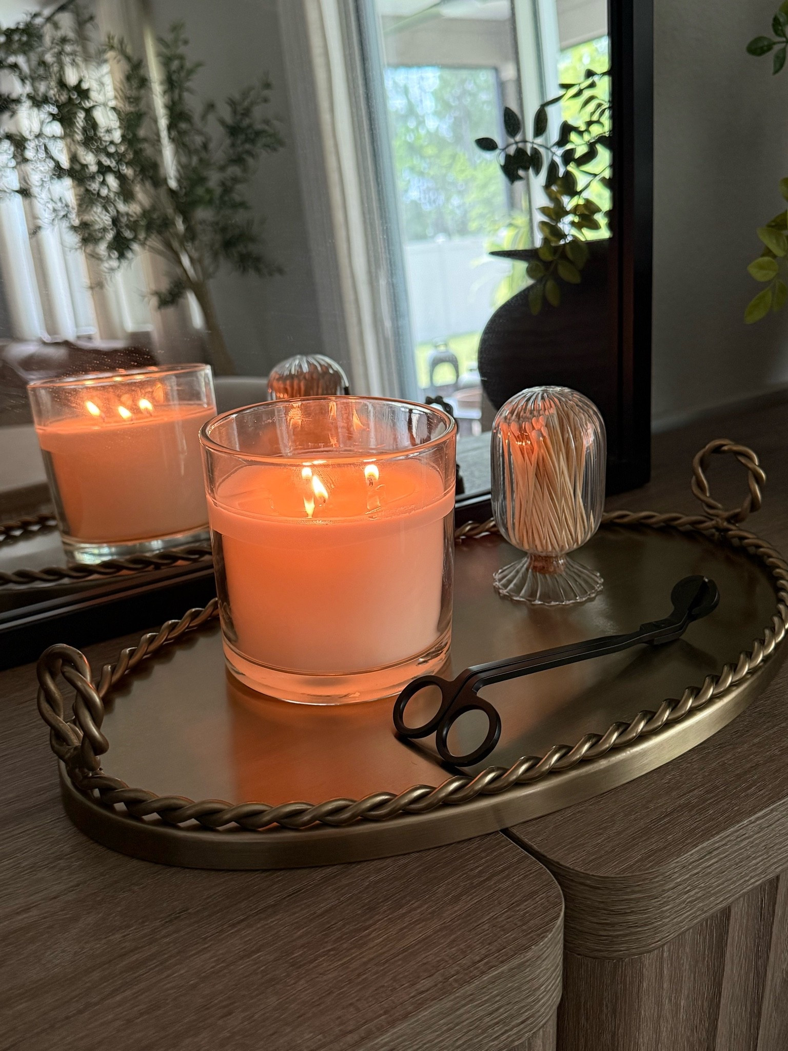 I can see this beautiful tray getting moved around all over my house! Perfect for grouping decor 👌🏽 also linked my FAVE candle! I just peeled the sticker off. 

Studio McGee decor, console table styling, gold tray, sideboard styling, coffee table styling, bathroom styling, designer inspired home finds, target home decor

#LTKHome #LTKSeasonal