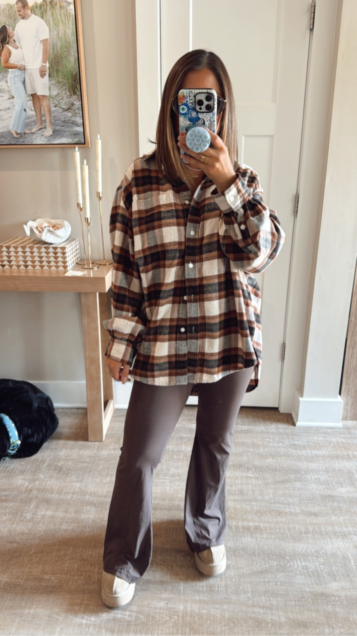 It’s totally normal to get ready to go nowhere, right?! I swear I pick the cutest outfits when I have nothing to do outside the house. The fit of this flannel is so perfectly oversized and cute with these flare pants.

Casual fall outfit, errands outfit 

#LTKMidsize #LTKSeasonal #LTKPetite