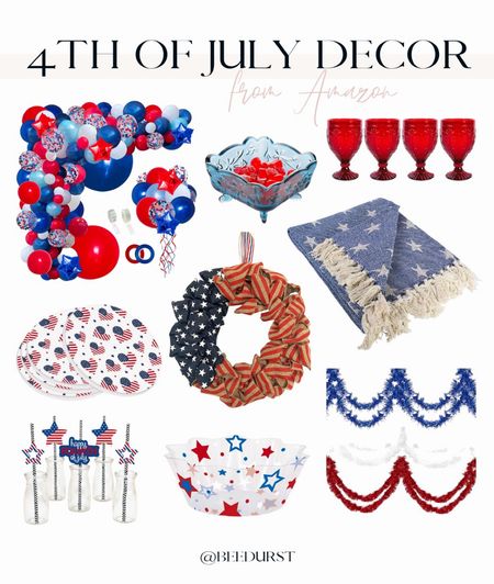 4th of July home decor from Amazon! Fourth of July party decorations, 4th of July party, red white and blue wreath, Fourth of July balloon arch

#LTKhome #LTKSeasonal #LTKunder50
