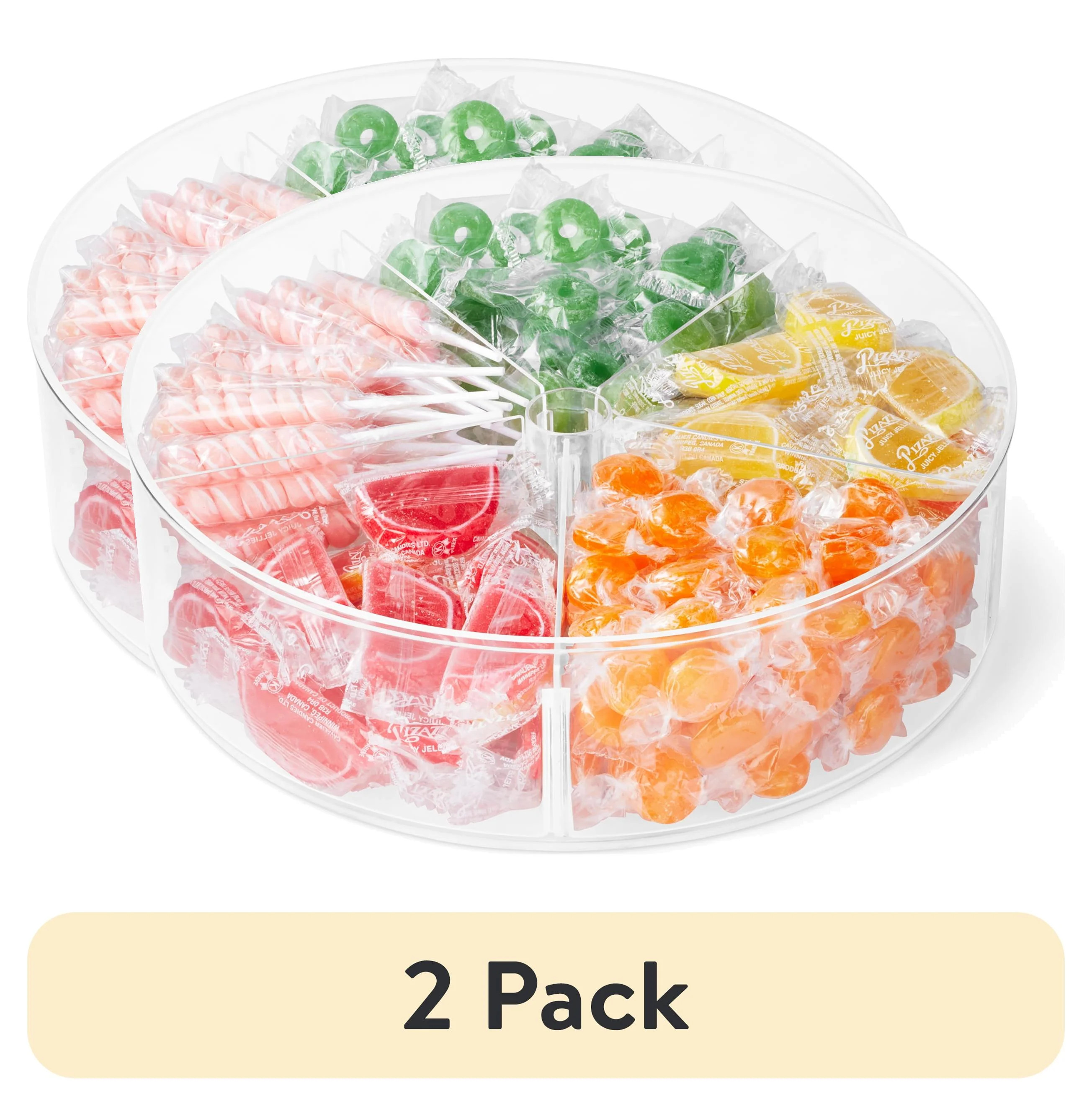 (2 pack) The Home Edit Clear Plastic High Wall Turntable with Removable Dividers, 12" x 12" x 3.5... | Walmart (US)