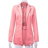 discountstore145 Sexy Women Solid Color Lapel Blazer Jacket Shorts Suit Coat Outwear Pink L | Amazon (US)