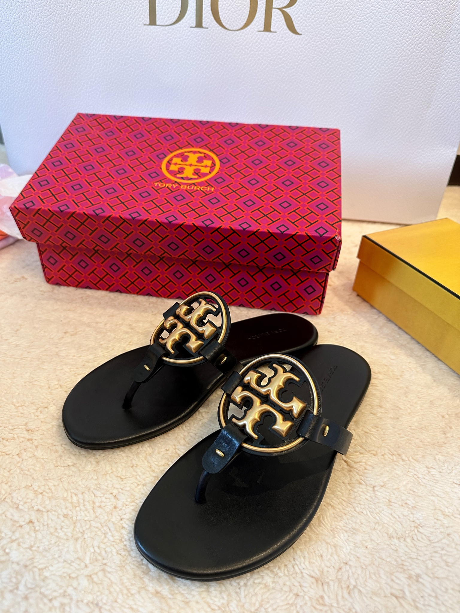 Miller soft leather logo sandal