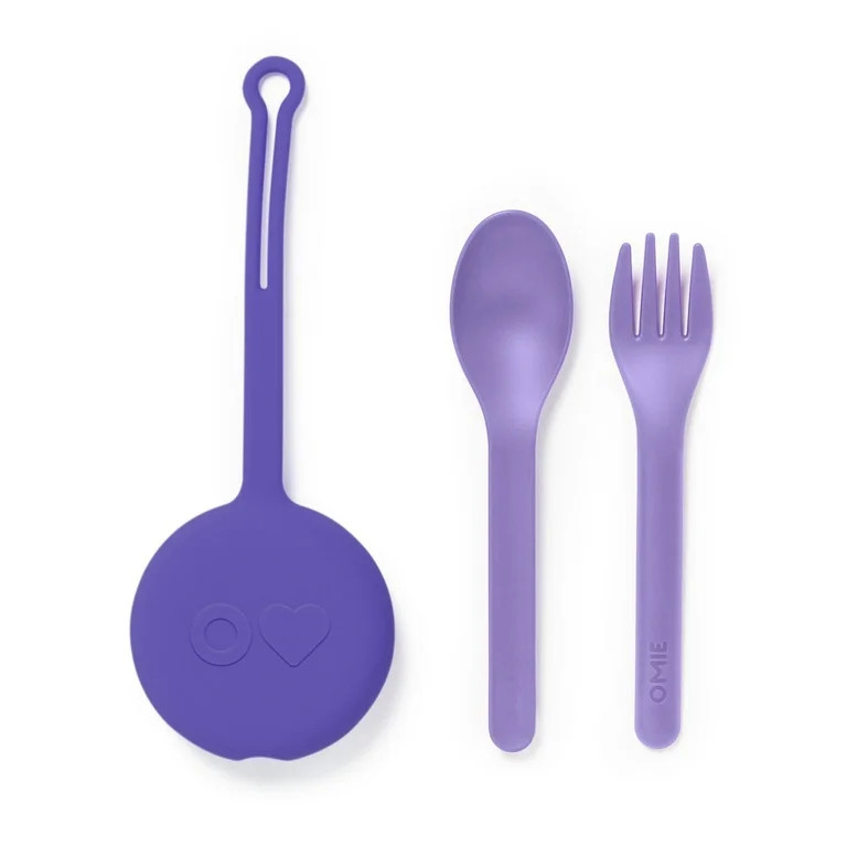OmieBox OmiePod Kids Utensils Set with Case - 2 Piece Plastic, Reusable Fork and Spoon Silverware... | Walmart (US)