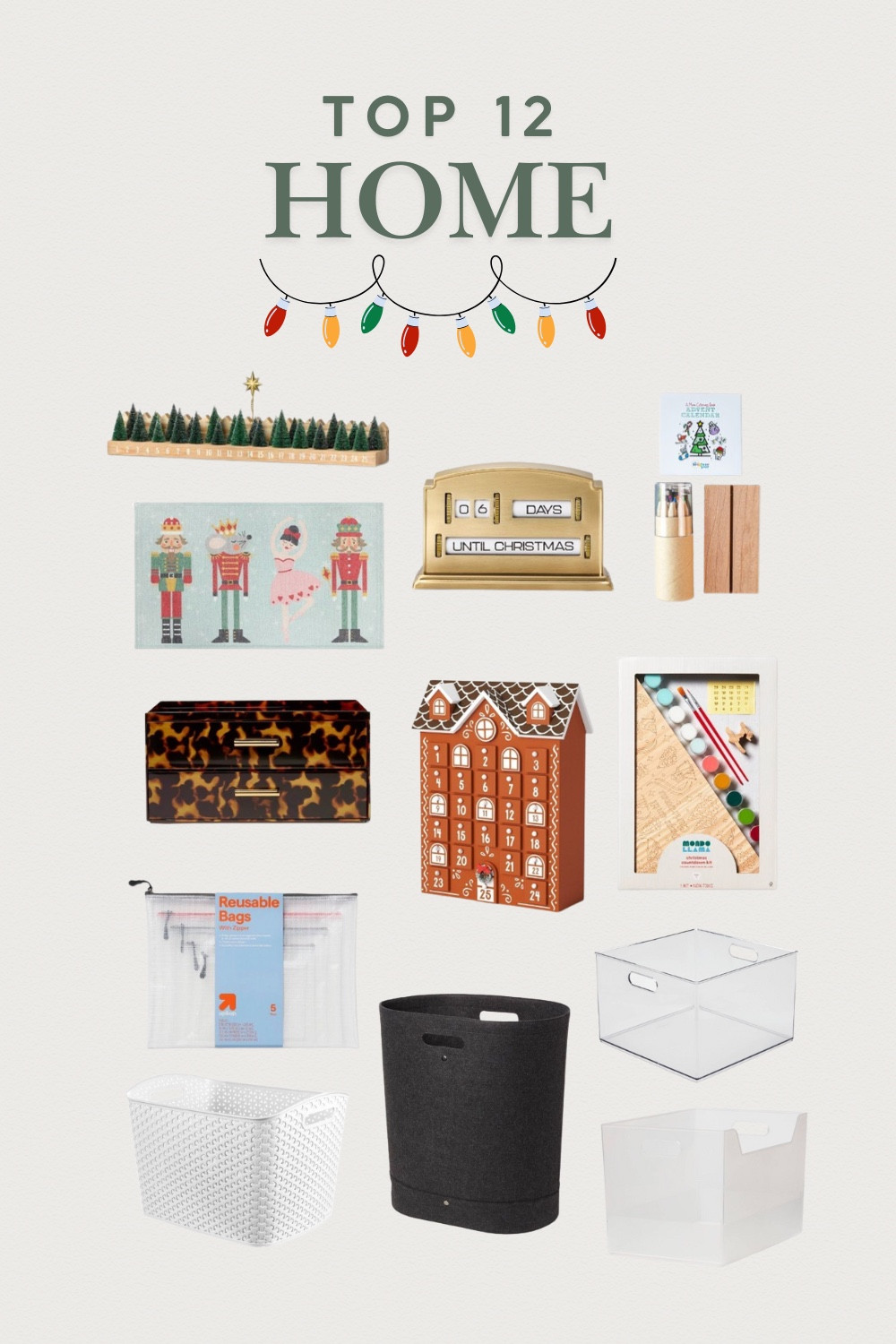Here’s the top 12 home favorites from last week. These are the things everyone’s been buying the most.  Countdown calendars, holiday decor, holiday card holders, playroom, storage, bathroom, accessories, and more.

#HomeFinds #TargetHome #TargetFINDS #PlayroomStorage #HolidayDecor #ChristmasDecor 

#LTKHoliday #LTKHome #LTKFindsUnder50