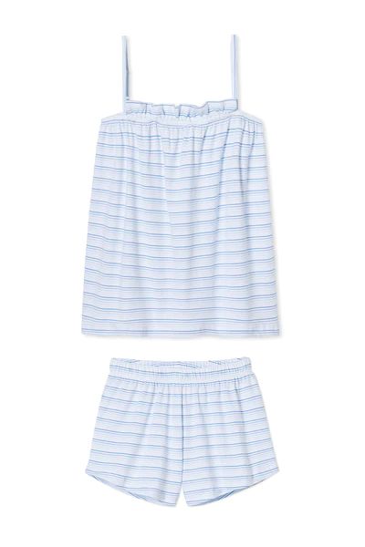 Pima Ruffle Shorts Set in Ocean Ombre | LAKE Pajamas