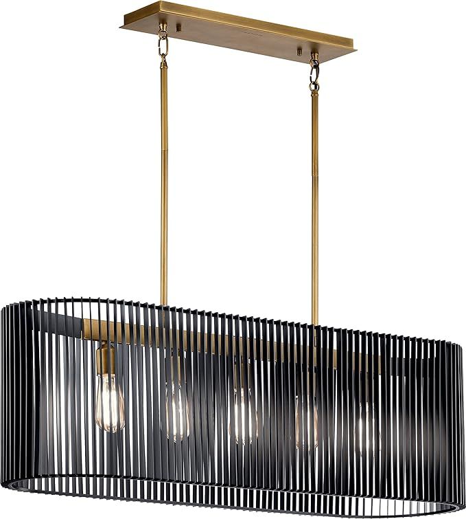 Kichler 44168BK Transitional Five Light Linear Chandelier from Linara Collection in Black Finish,... | Amazon (US)