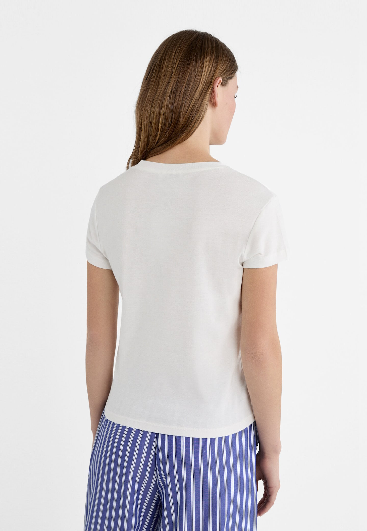 Fitted T-shirt with bow | Stradivarius (UK)
