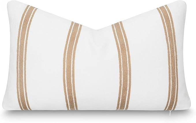Crumbs Home Modern Farmhouse California Casual Indoor Outdoor Lumbar Pillow Cover, 12"x20" Water ... | Amazon (US)