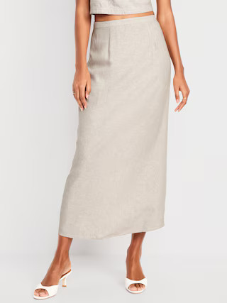 Linen-Blend Maxi Skirt | Old Navy (US)