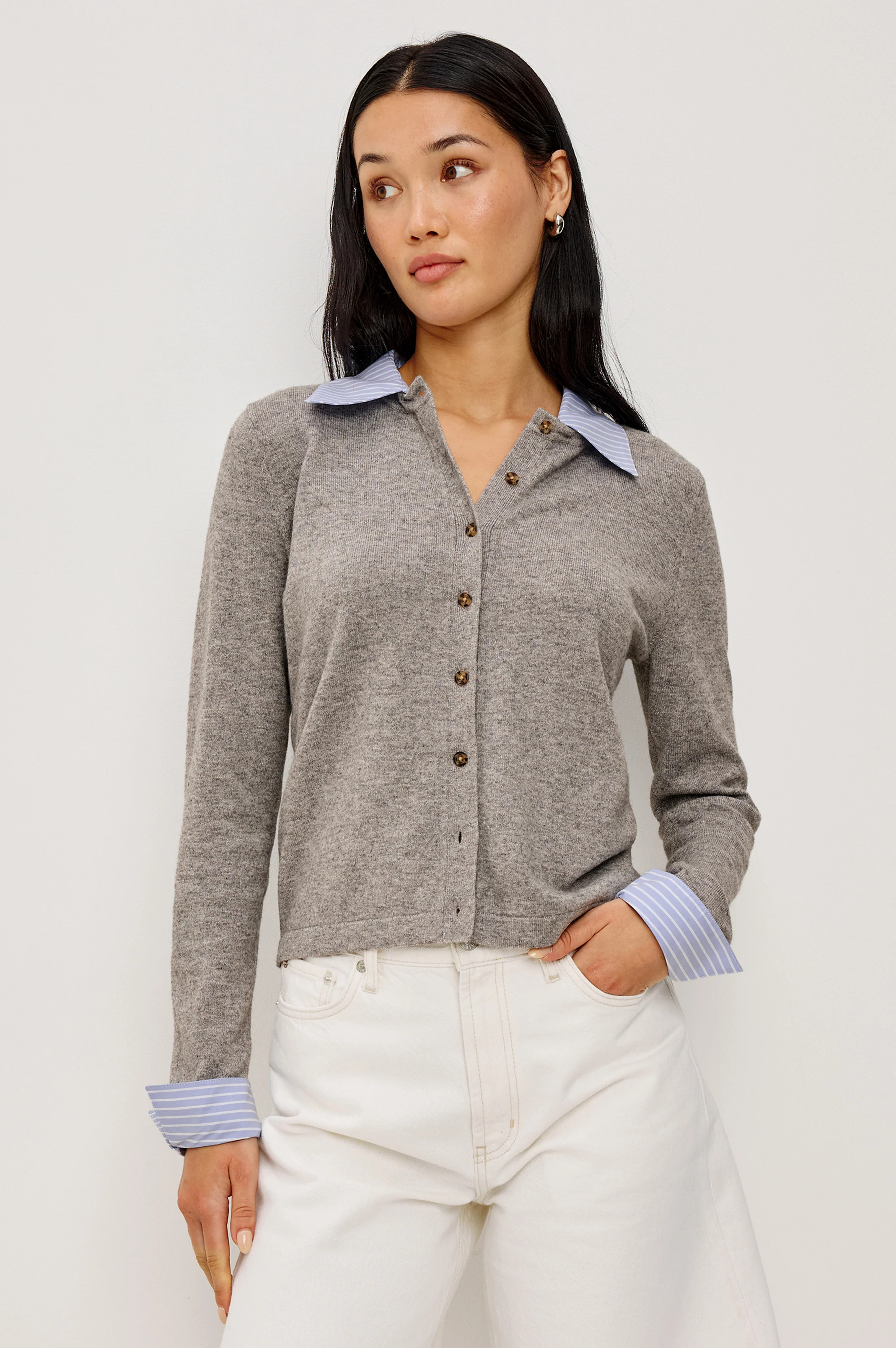 ERYN CARDIGAN - HEATHER GREY | Rails