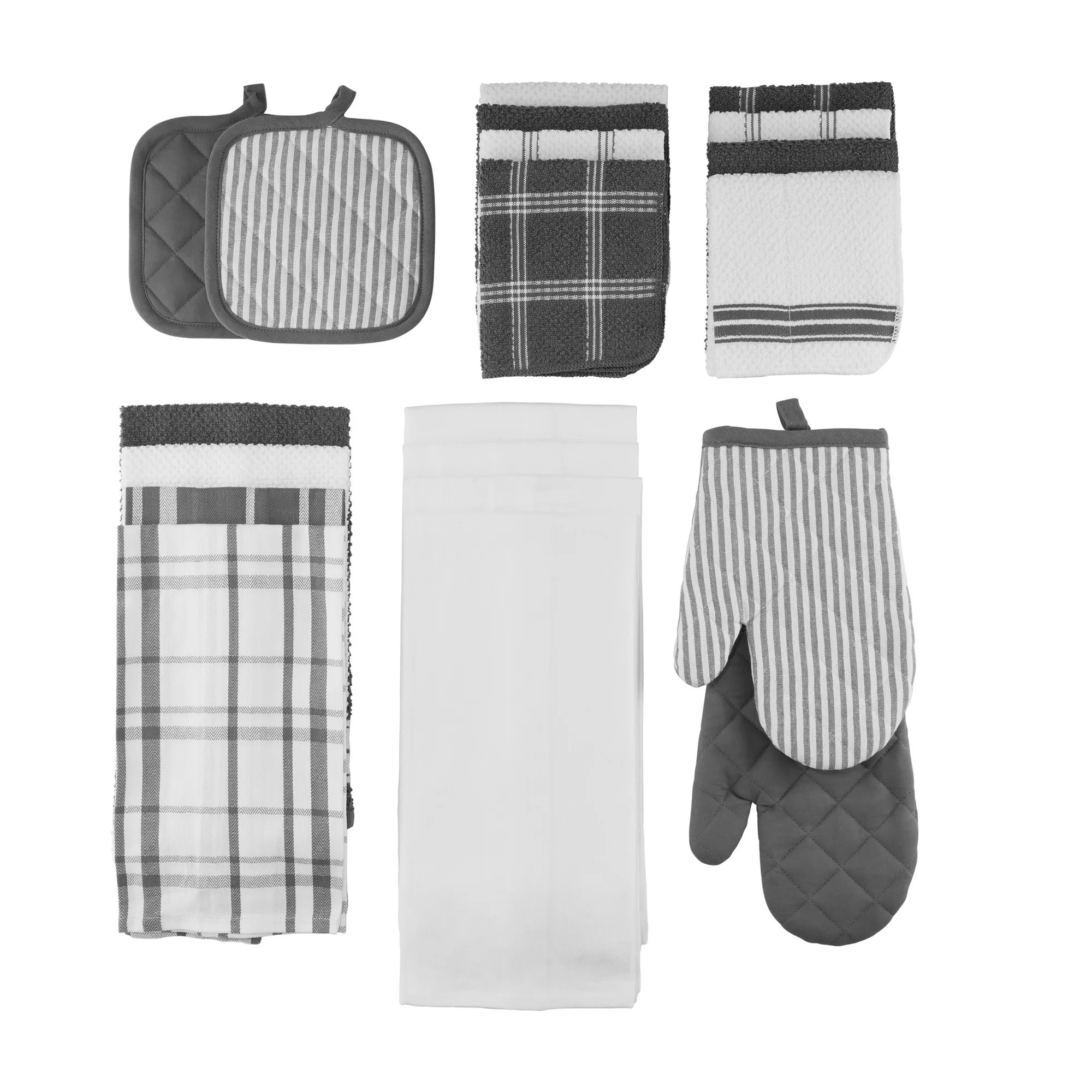 Mainstays, 20 Piece Set, Terry & Flat Kitchen Towel, Dish Cloth, Flour Sack, Oven Mitt, Pot Holde... | Walmart (US)