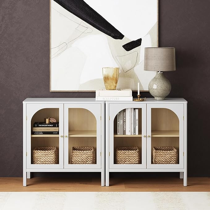 Nathan James Wood Storage Accent Modern Free Buffet Sideboard Cabinet for Hallway, Entryway, Dini... | Amazon (US)