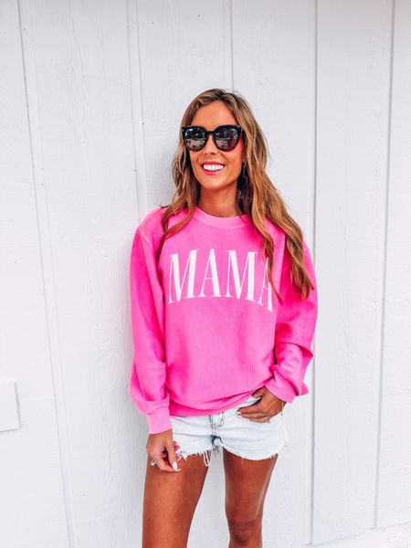 Love this pink corded mama sweatshirt. #PinkLily #Mama #CordedGraphic #SpringStyle.

Use my code TORIG20 

#LTKstyletip #LTKsalealert #LTKfindsunder50
