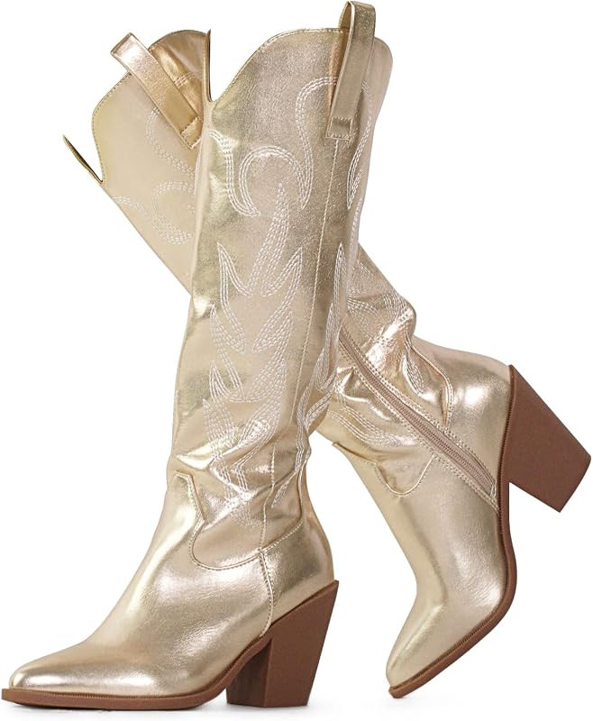 RF ROOM OF FASHION Women's Western Cowboy Knee High Boots | Amazon (US)