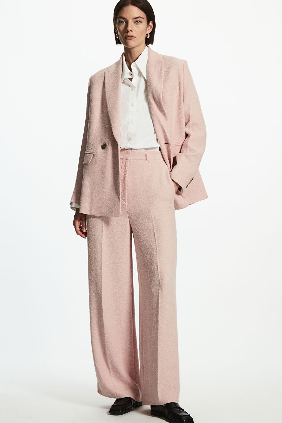 WIDE-LEG TEXTURED TROUSERS - LIGHT PINK - COS | COS UK