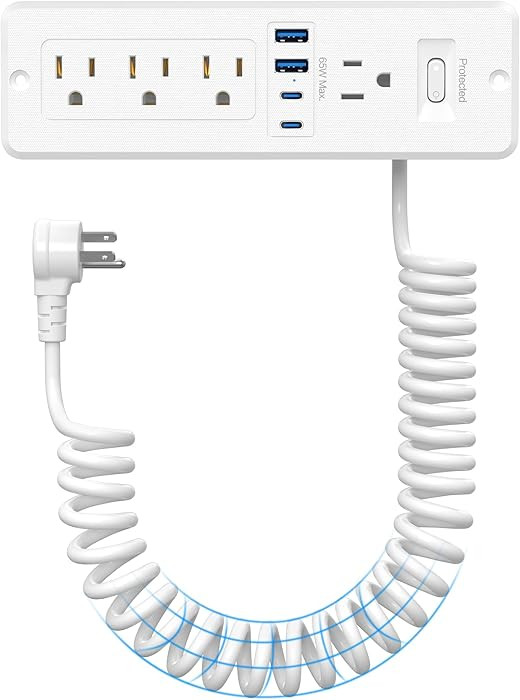 Furniture Drawer Outlet Kit, 65W USB C Recessed Power Strip with 4 Outlets & 4 USB Ports,Hidden C... | Amazon (US)