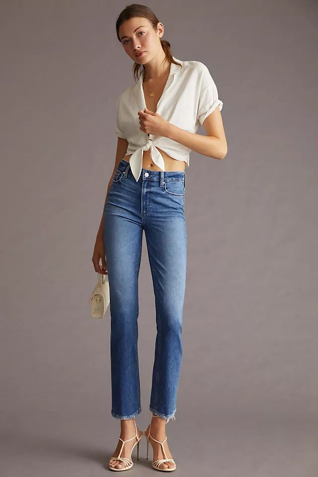 Paige Cindy High-Rise Cropped Straight Jeans | Anthropologie (US)