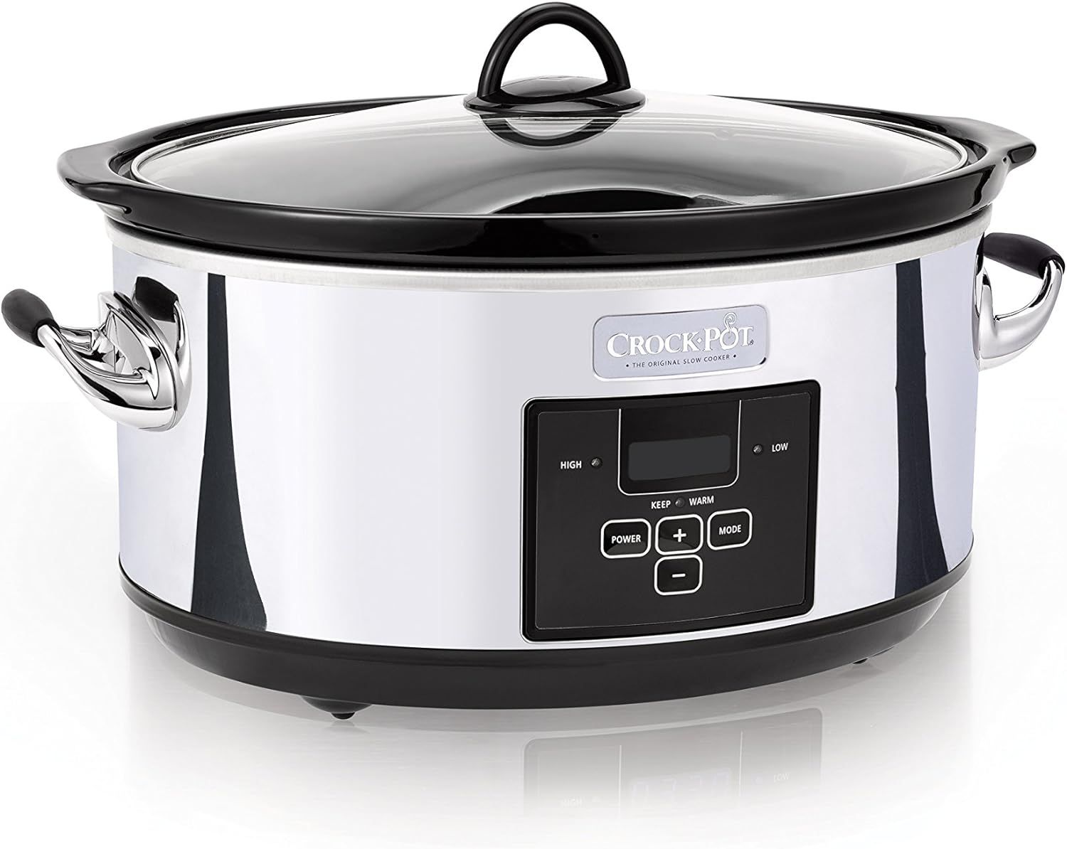 Crock-Pot 7 Quart Programmable Slow Cooker with Digital Timer, Food Warmer, Polished Platinum | Amazon (US)