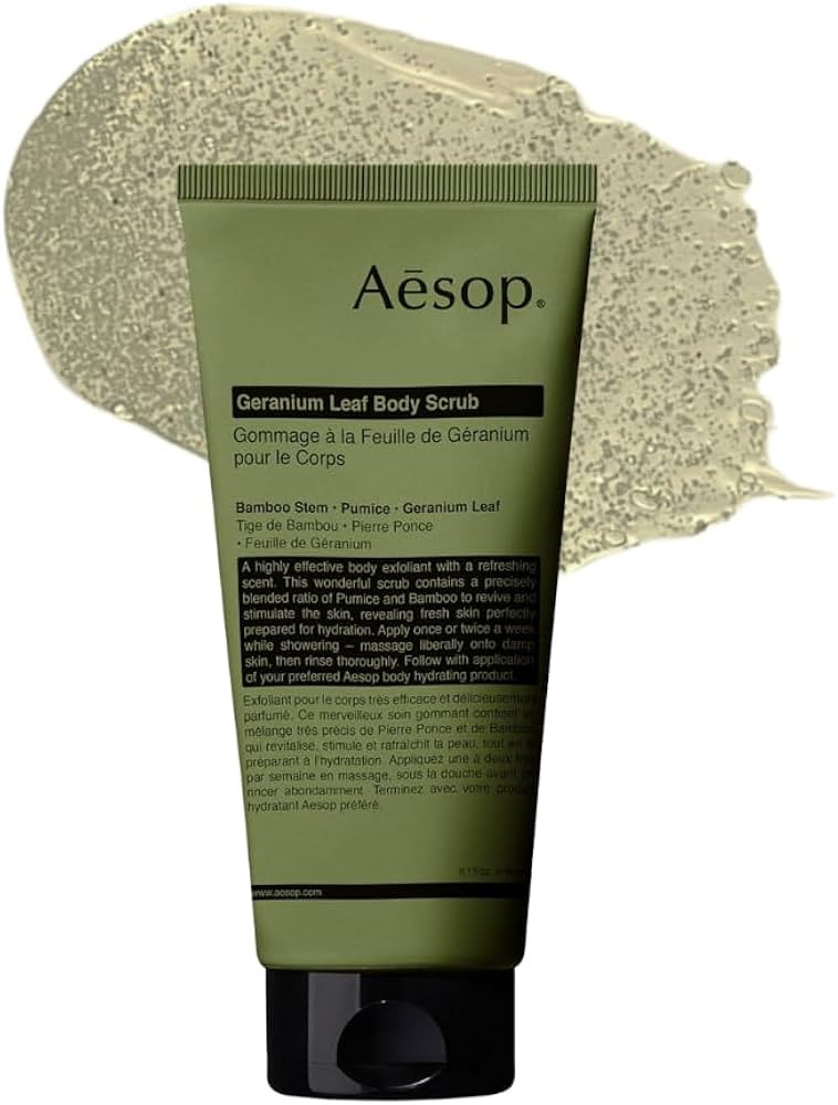 Aesop Geranium Leaf Exfoliating Body Scrub | Smooth, Soft, Hydrated Skin | 6.2 oz / 180mL | Amazon (US)