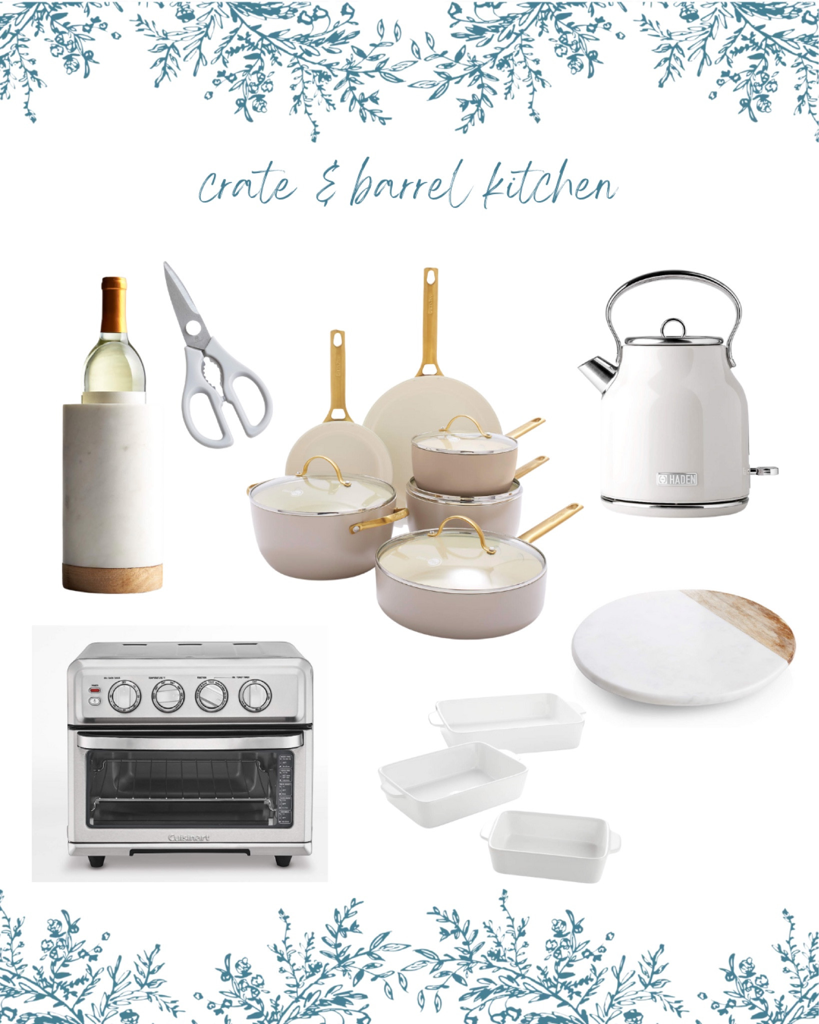 Wedding registry featuring my crate and barrel kitchen picks! Toaster oven, air fryer, pots, electric kettle, wine coolers & more! 

#LTKunder100 #LTKwedding #LTKhome