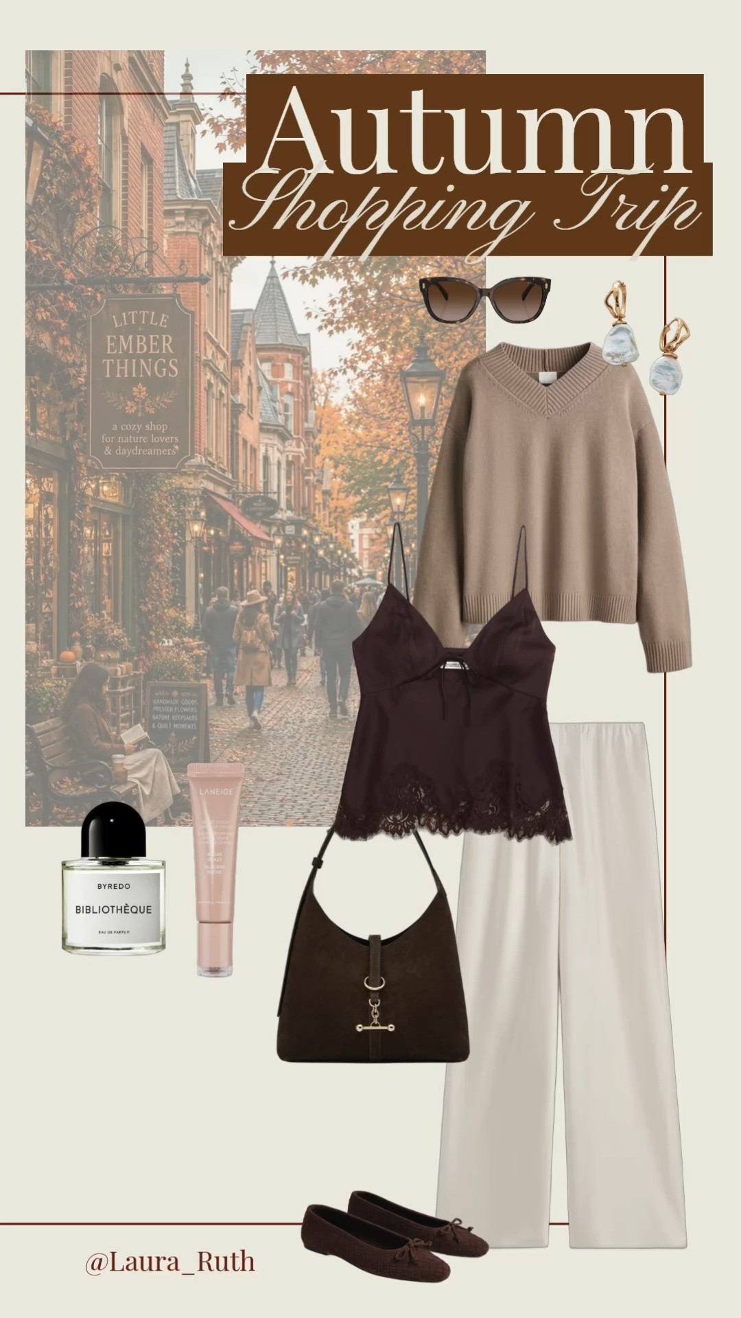 The perfect Autumn day for strolling through boutiques and wondering book stores. Chocolate brown, mole beige, satin and suede, comfortable yet chic 🍂☕️ autumn fashion, autumn outfits, suede bag, suede flats  

 #LTKuk #LTKautumn #LTKstyletip