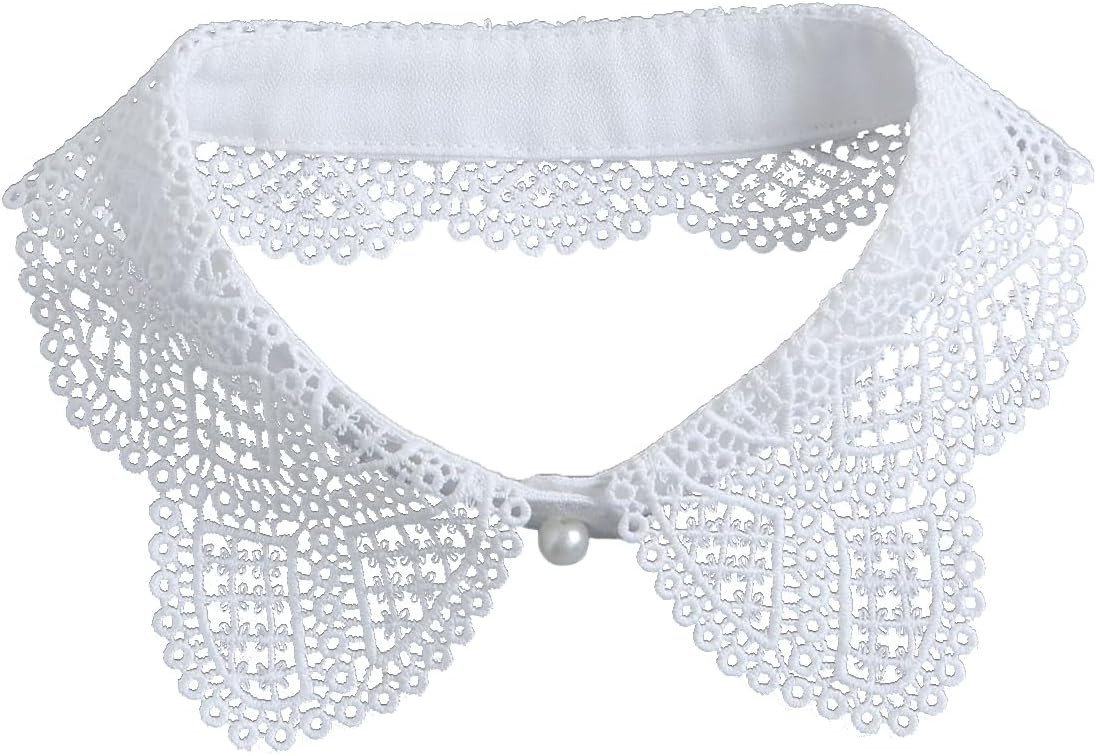 Hollow Out Lace Shirt Fake Collar White Versatile Decorative Detachable Blouse Stand Collar for Women | Amazon (US)