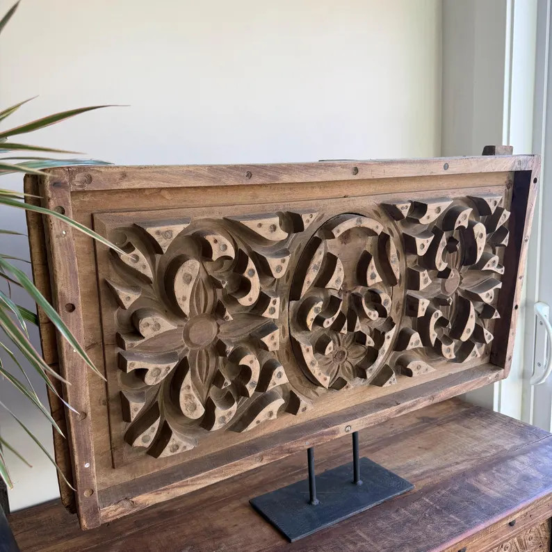 Antique Cement Mold 33" With Stand, Vintage Wooden Concrete Mold, Console Decor - Etsy | Etsy (US)