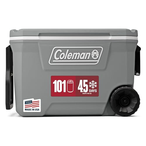 Coleman Classic Series Insulated Portable Rolling Cooler with Wheels, Leak-Resistant Outdoor Hard Cooler Keeps Ice up to 5 Days, 62-Quart | Amazon (US)