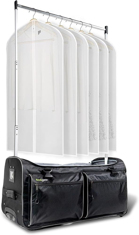Ecogear 28" Costume Rack Duffel, Carry-On Rolling Luggage with Aluminum Rem Wheeled Duffel, In-Li... | Amazon (US)