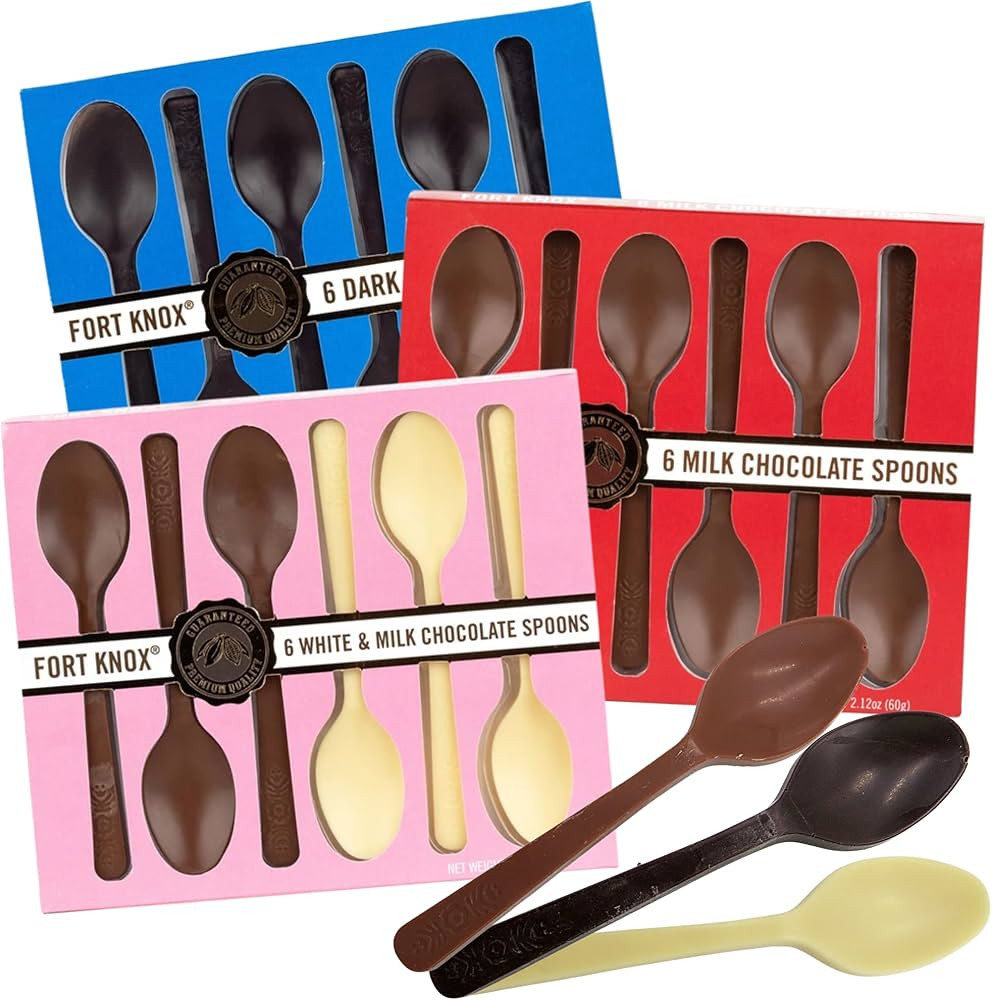 Ultimate Chocolate Stirring Spoon Assortment with Milk, Dark, and White Chocolates, Edible Spoons... | Amazon (US)