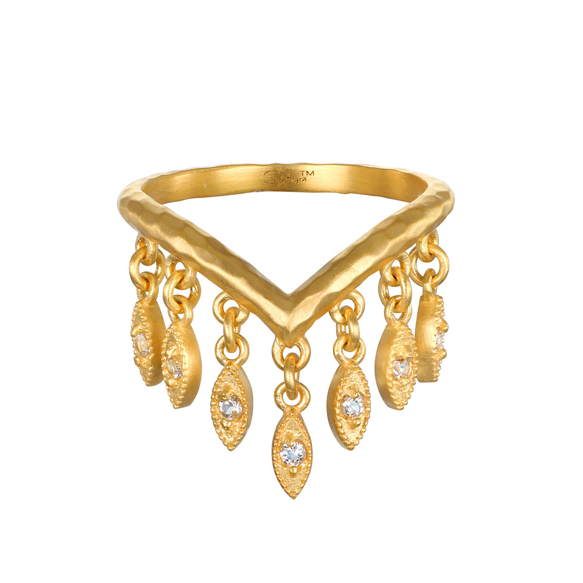 Clarity of Purpose White Topaz Petal Ring | Satya Jewelry