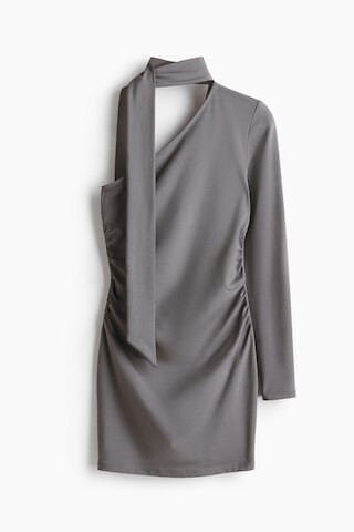H & M - Draped One-Shoulder Dress - Gray | H&M (US + CA)