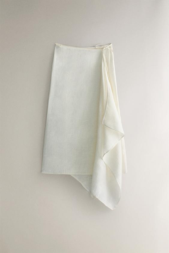 LONG CROSSOVER LINEN BEACH SARONG | Zara US
