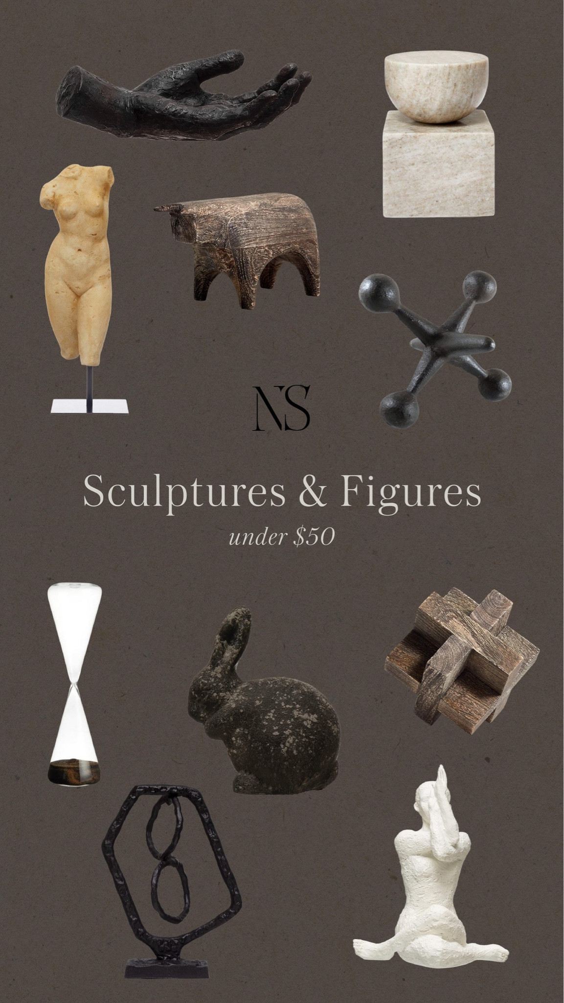 Decorative sculptures and figures under $50 // coffee table decor // shelf decor 

#LTKhome #LTKunder50