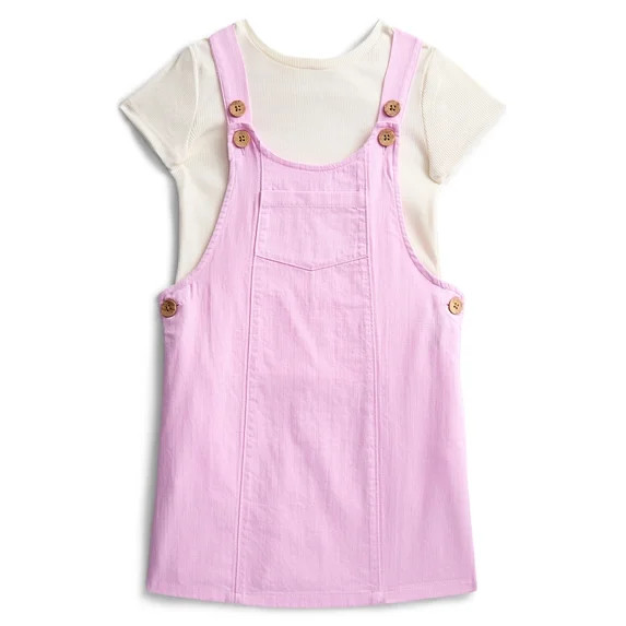 Wonder Nation Girls Skirtall and Short Sleeve Tee Set, 2-Piece, Sizes 4-10 | Walmart (US)