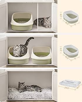 Feandrea Cat Litter Box Enclosure, Litter Box Furniture Hidden with Removable Divider, Indoor Cat... | Amazon (US)