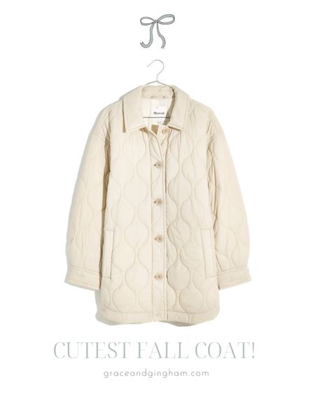 I can’t get over this gorgeous fall coat from Madewell! I love the quilting and it’s in the perfect neutral cream color to match your entire wardrobe! Definitely a must-have this fall season! ✨🍂 #fallstyle #falljacket #classicstyle #preppystyle #falloutfits

#LTKSeasonal #LTKworkwear #LTKsalealert