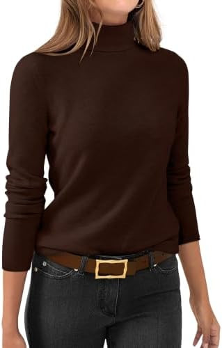 ANRABESS Womens Turtleneck Wool Blend Lightweight Sweaters | Soft Knit Long Sleeve Pullover Tops,... | Amazon (US)