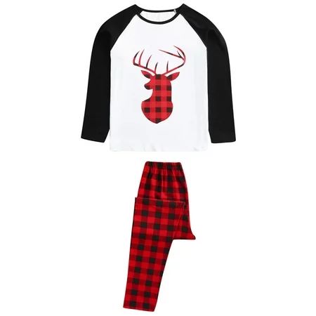 Wetopw Matching Pajamas Sets for Family， Women Merry Christmas Pajamas Deer Plaid Family Matching Xm | Walmart (US)
