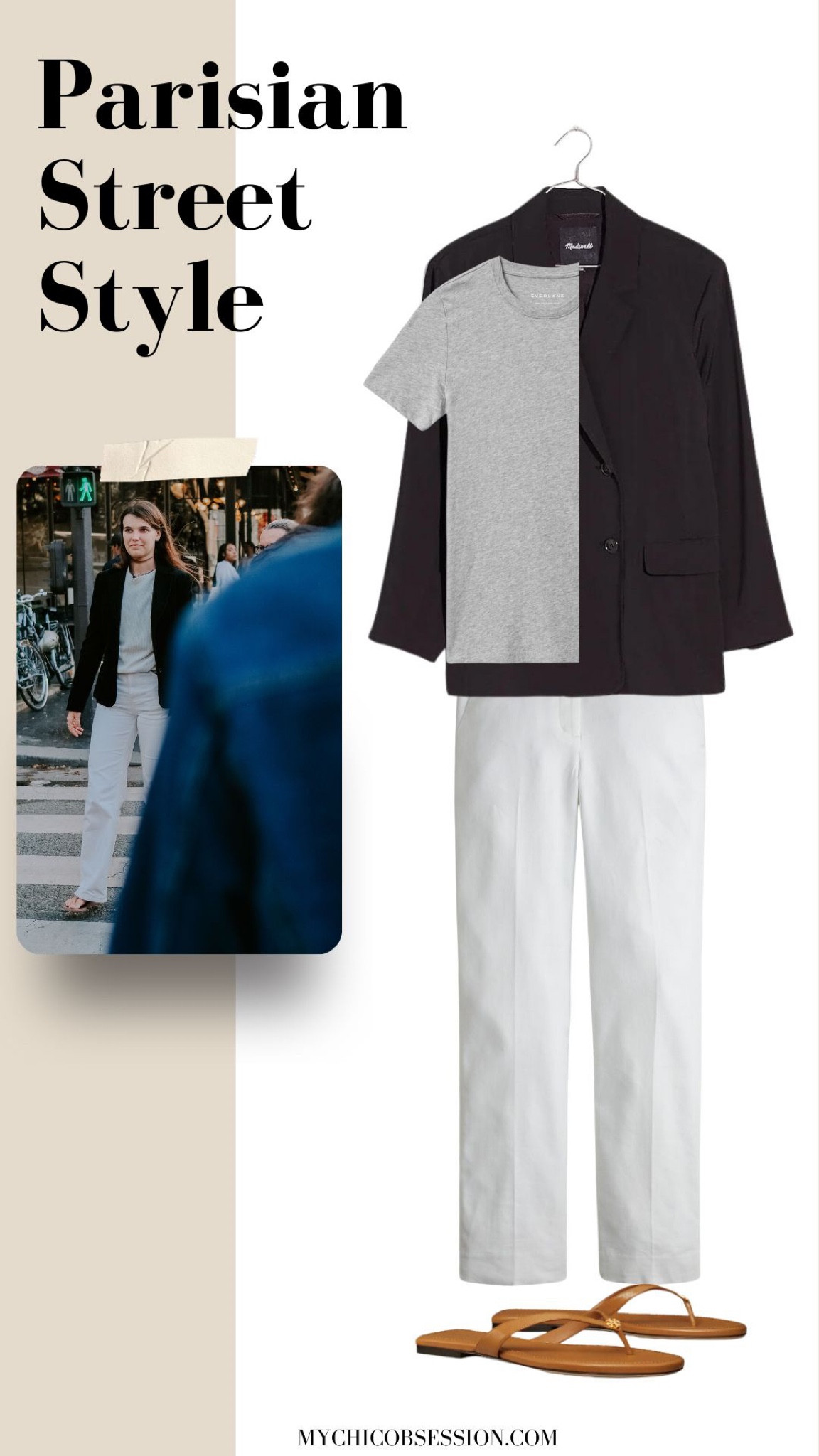 If basics are your thing, try this street style look with white pants, a black blazer, and a gray tee.

#LTKstyletip #LTKSeasonal