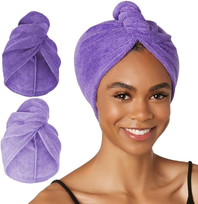 Turbie Twist Microfiber Hair Towel Wrap for Women and Men | 2 Pack | Bathroom Essential Accessori... | Amazon (US)