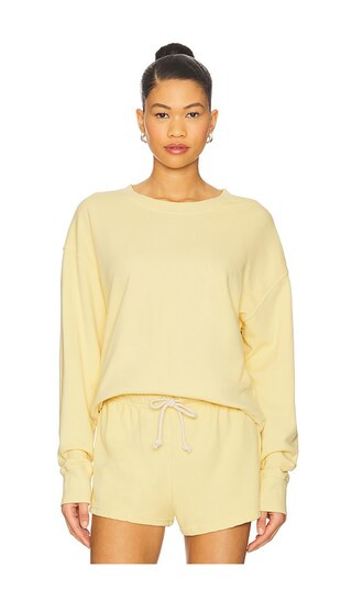 French Terry Pullover Sweatshirt in Banana | Revolve Clothing (Global)