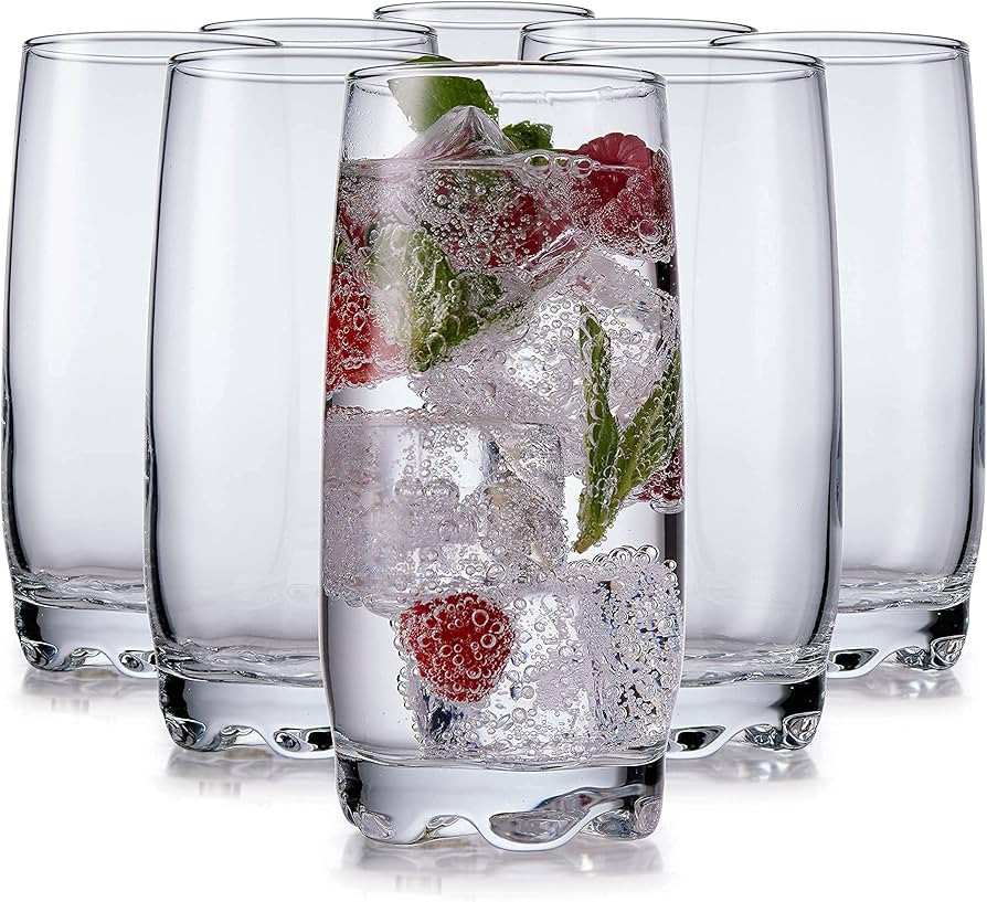Home Essentials & Beyond Drinking Glasses set of 8 Highball Glass cups Premium Cooler 13.25 Oz. G... | Amazon (US)